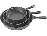 Commercial CHEF 3pc Cast Iron Skillet