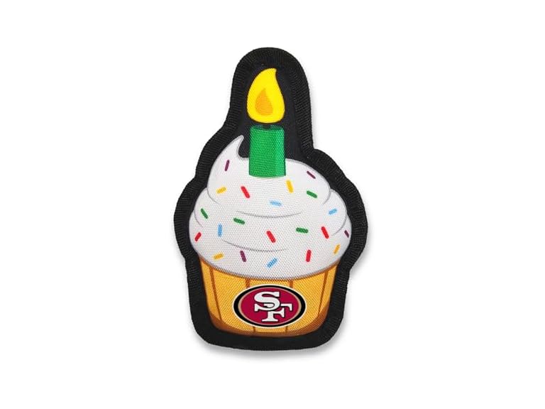 NFL San Francisco 49ers Pet Birthday Cupcake Squeaker Toy