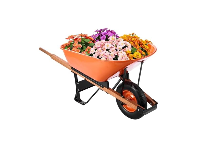 Wheelbarrow Cart, 6 Cu. Ft. Load & 330 lbs