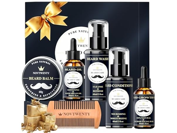 NOVTWENTY NO-BC01-7 7 in 1 Beard Care kit for men Black