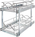  D Double-Tier Wire Pull Out Kitchen and Bath Storage Basket 