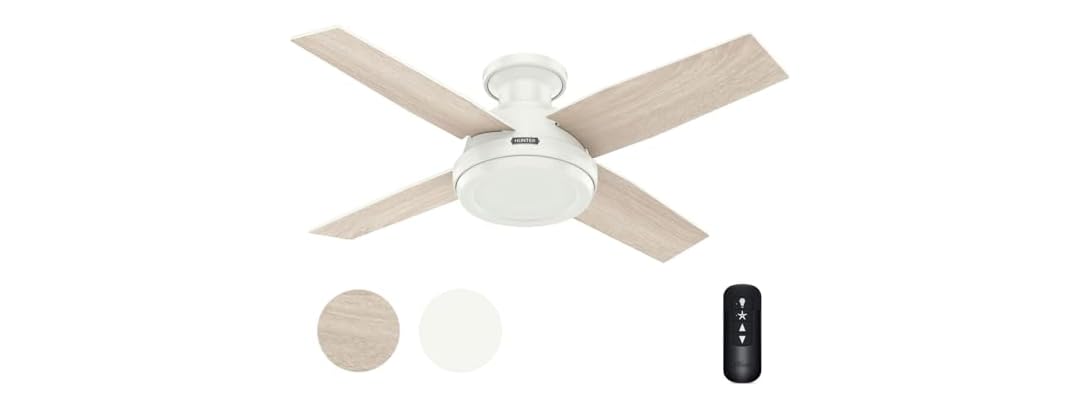 Hunter Fan 44" Fresh White w/ Remote