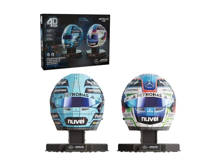 4D Build, Mercedes-AMG F1 Helmet Set 3D Model Kit