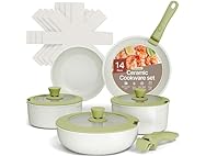 14pc Pots and Pans Set Non Stick Ceramic