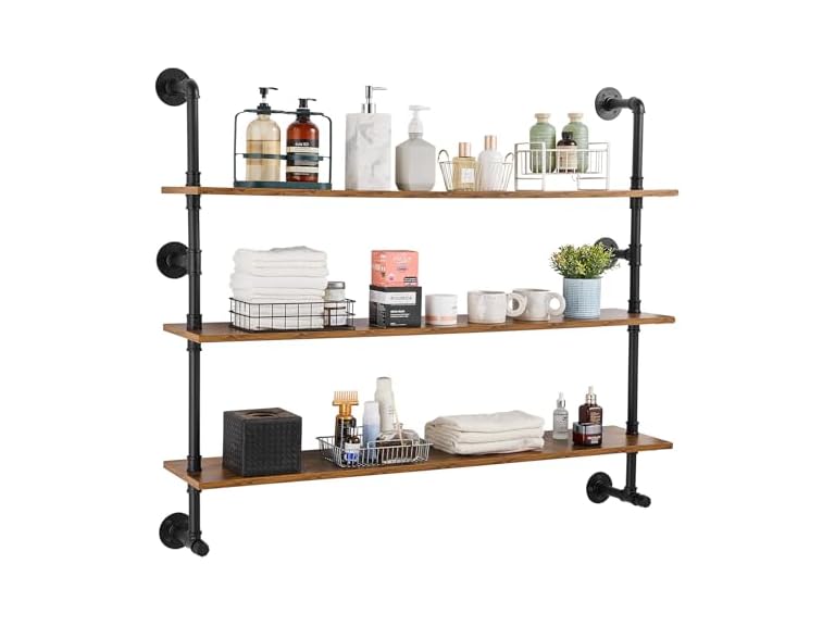 Industrial Pipe Shelf, 2 Tier 24x7.87in