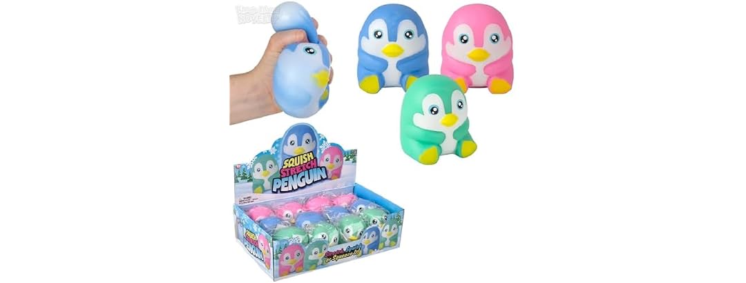 3.5 Inch Squish and Stretch Penguin Toy – 12 Count Display