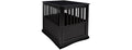 Casual Home Wooden Large Pet Crate, End Table- Black