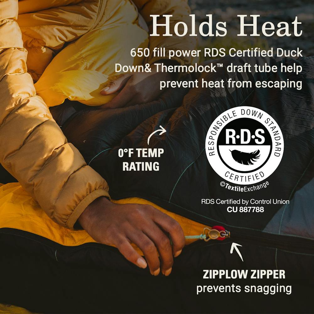PEAK1™ 0°F Mummy Down Sleeping Bag - Long