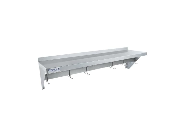 EMPURA 48" x 12" Stainless Steel Wall Mount Pot Rack
