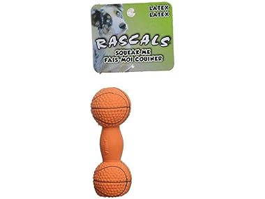Rascals 4" Basketball Dumbbell Latex Dog Toy