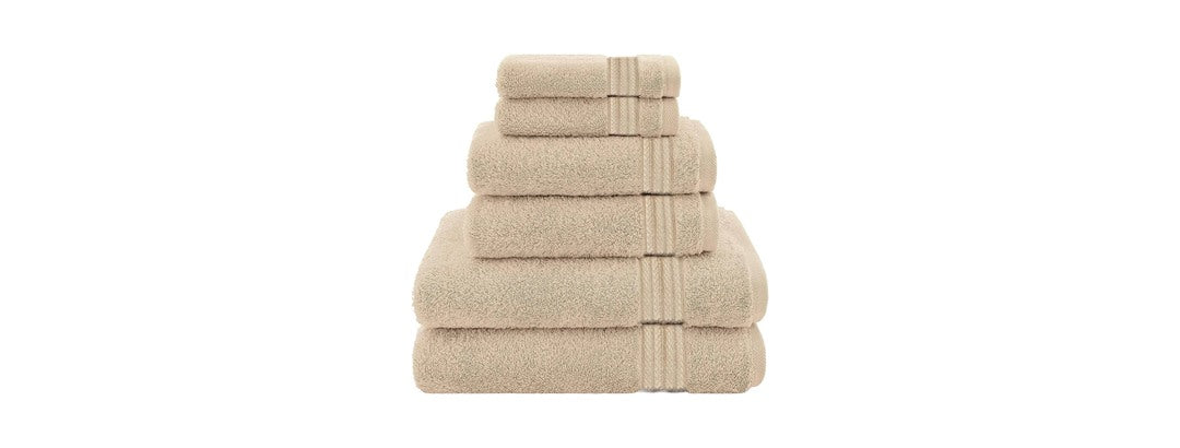 Textilia Set of 6 Bath Towel Set  Beige