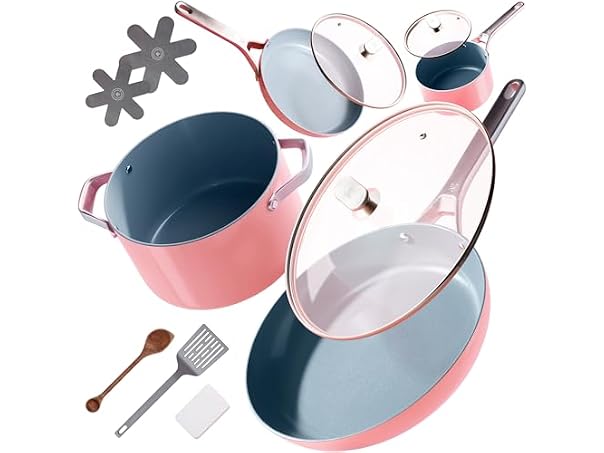 Greater Goods 12pc Ceramic Set, Coral Pink