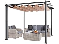 10'x10' Outdoor Retractable Pergola with Canopy