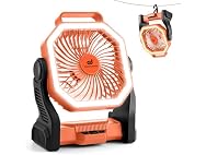 Odoland Orange Rechargeable Camping Fan