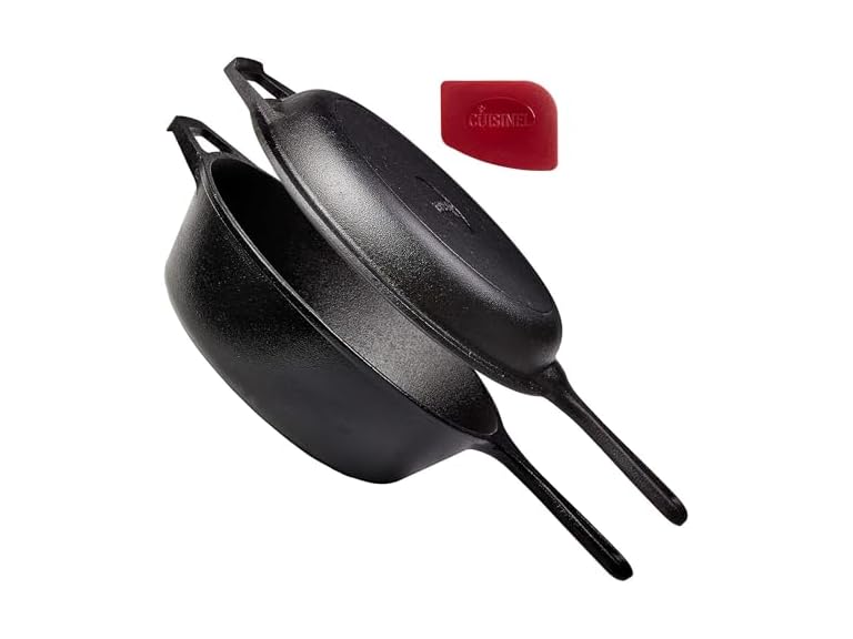 Cuisinel Cast Iron Skillet + Lid, 2-in-1