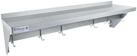 EMPURA 48" x 12" Stainless Steel Wall Mount Pot Rack