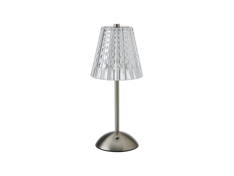 Elements 11.8-Inch Silver Rechargeable LED Table Lamp
