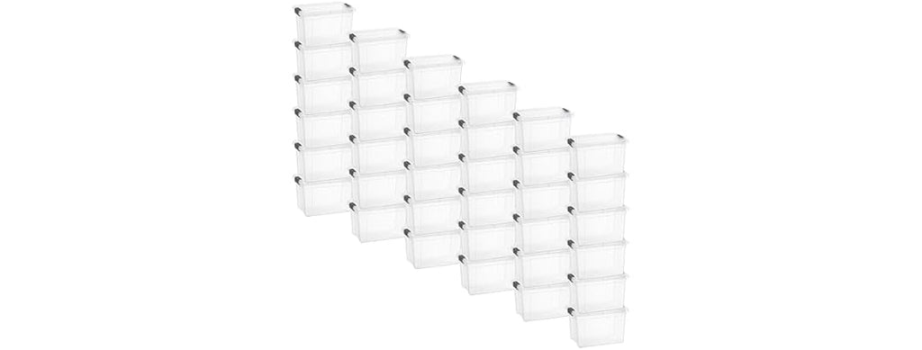 Superio Clear Storage Box with Lid, 2.5 Quart 36 Pack