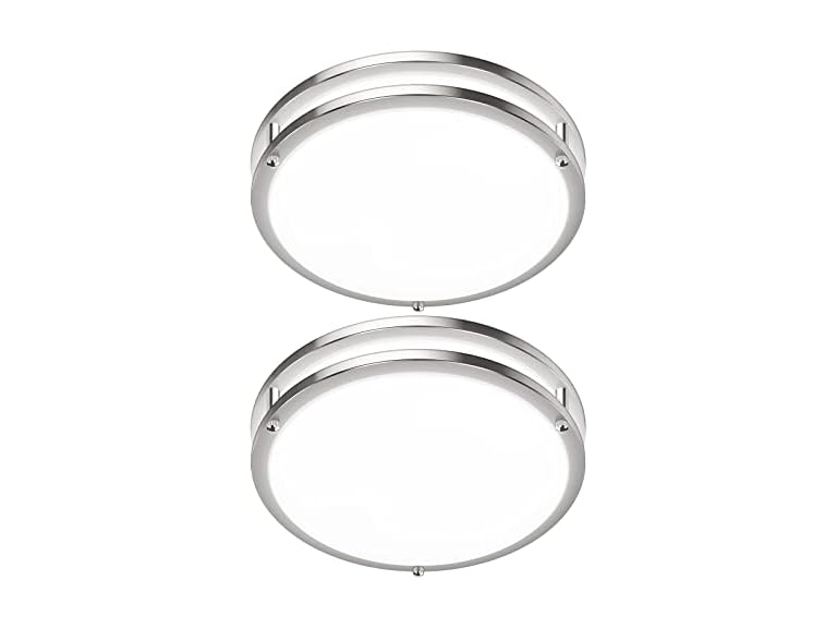 GoBright 2Pk 12" LED Ceiling Light, Nickel