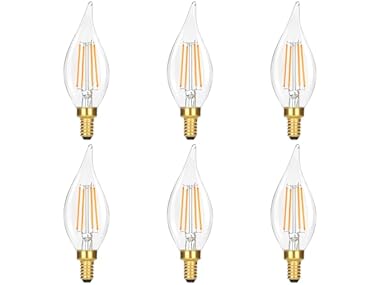 6PK GoBright 6W Candelabra Light Bulbs -Choose Color