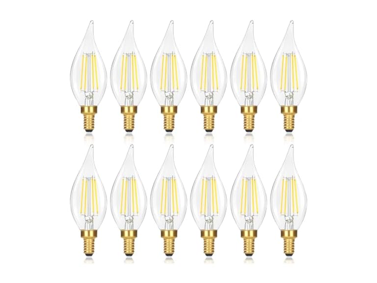 GoBright 12Pk Dimmable E12 LED Candelabra Bulbs, 60W