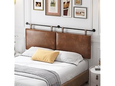 HouseMila Brown Leather King Headboard