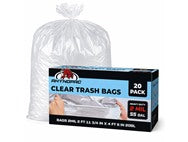 55 Gallon 2 Mil Clear Trash Bags