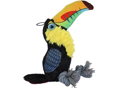 Ruffian Bird Toucan Plush Squeaker Dog Pull Chew Toy