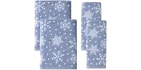 Scattered Snowflakes 100% Cotton Premium 4-Pc Towel Set