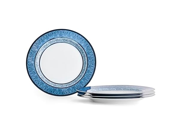 Marchesa Monarcha 4-Piece Dinner Plate Set Porcelain Blue