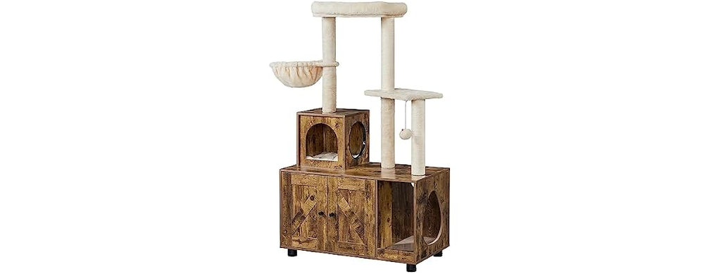 Yaheetech Litter Box Enclosure with Cat Tree,
