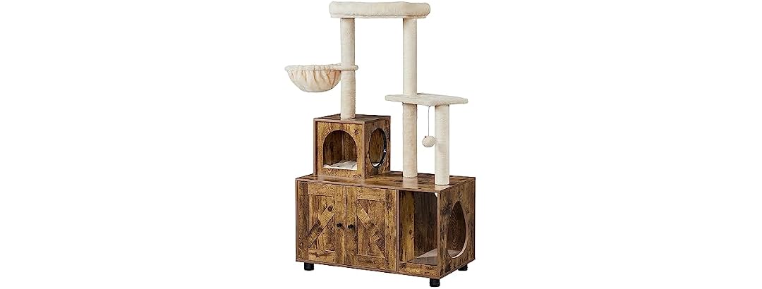Yaheetech Litter Box Enclosure with Cat Tree,