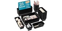 25 Pcs Black Drawer Organizer Set, 4