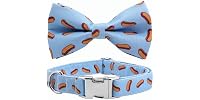 Free Sunday Dog Collar with Bow, Hotdog Dog Bowtie