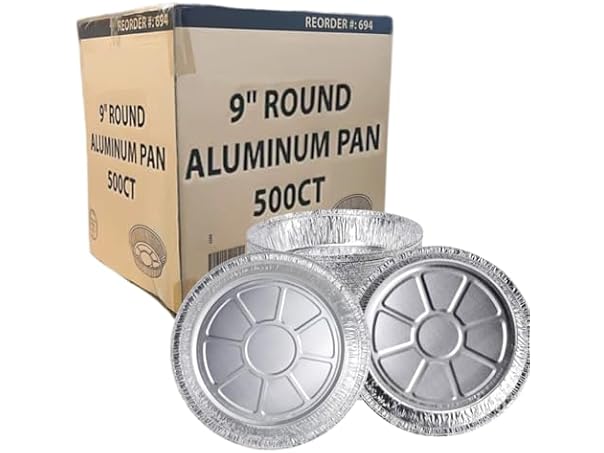 VeZee 9 Inch Round Aluminum Foil Pan Wit