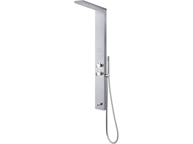 Sasha 59" Rainfall Bodyspray Shower Panel w/ Wand- Stainless
