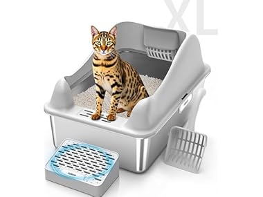High Sided Stainless Cat Litter Pan