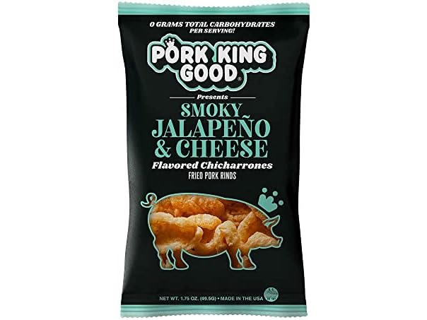 (10 Pack) Smoky Jalapeño & Cheese Pork Rinds 1.7oz Bags