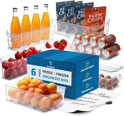Hearth & Harbor 32 Piece Fridge Organizer Bins - Set of 24 