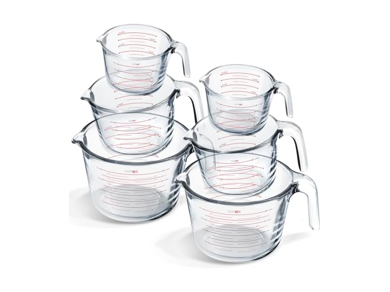 Eatex Glass Measuring Cups Set of 6 - Liquid