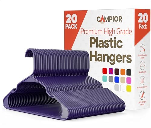 Purple Plastic Hangers 20 Pack