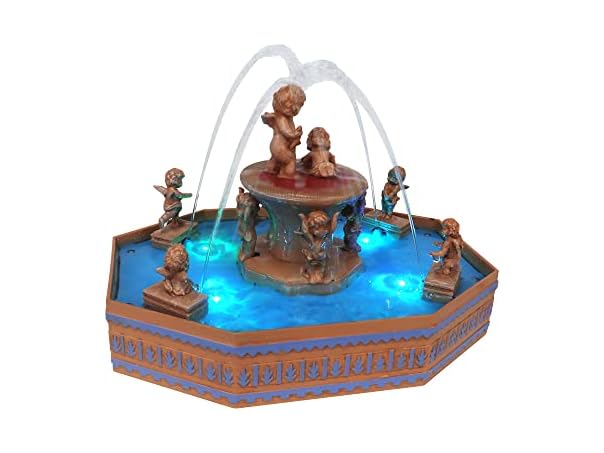 Christmas Village Fountain Scene