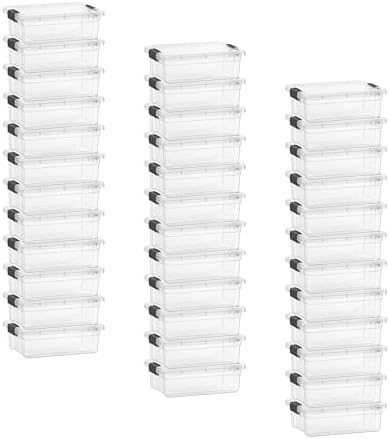 Superio Clear Small Storage Boxes with Lids, 2.3 Quart 36 Pack