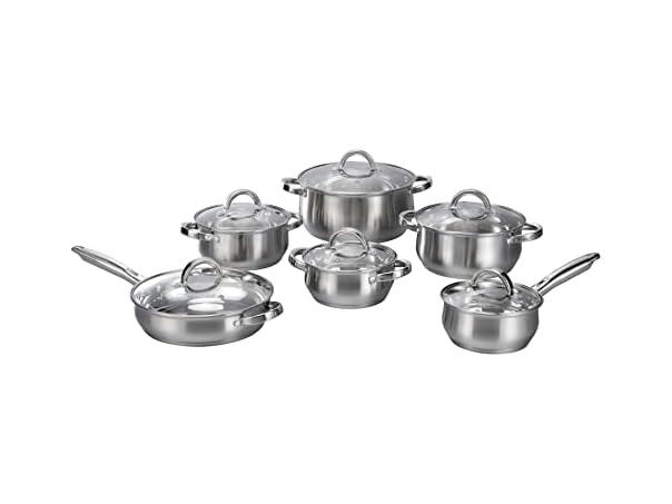 12-Piece Cookware Sets with Glass Lid