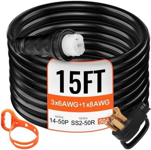 15FT Generator Power Cord 50-Amp 125/250-volt
