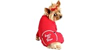 DOGGIE DESIGN Santa's Lil Helper Holiday Dog Pajama, Red