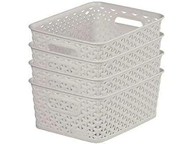 Rattan Storage Baskets 4L 4-Pack