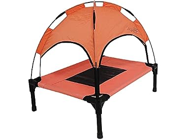 Midlee Salmon Dog Cot with Canopy (24" x 30")