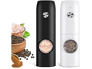 FRTONYI Salt and Pepper Grinder Set, Black and White