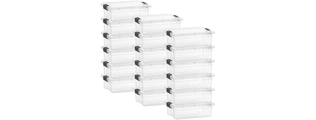 Superio Clear Storage Box with Lid, 4.5 Quart 18 Pack
